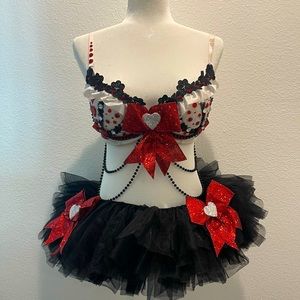 2pc Harlequin Themed tutu outfit